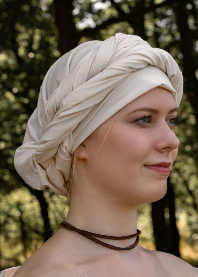 Medieval headscarf natural 3
