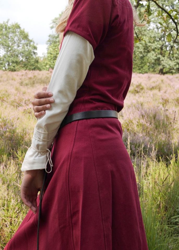 Short-sleeved cotehardie wine red S 3