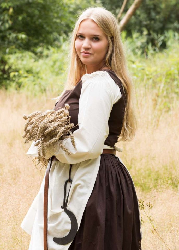 Sleeveless medieval dress Lene brown XXL 3