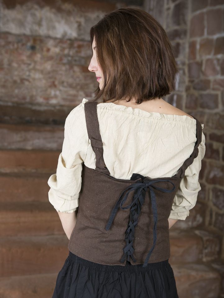 Cotton bodice Lea brown 3