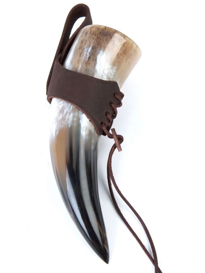 Drinking horn holder for lacing 3