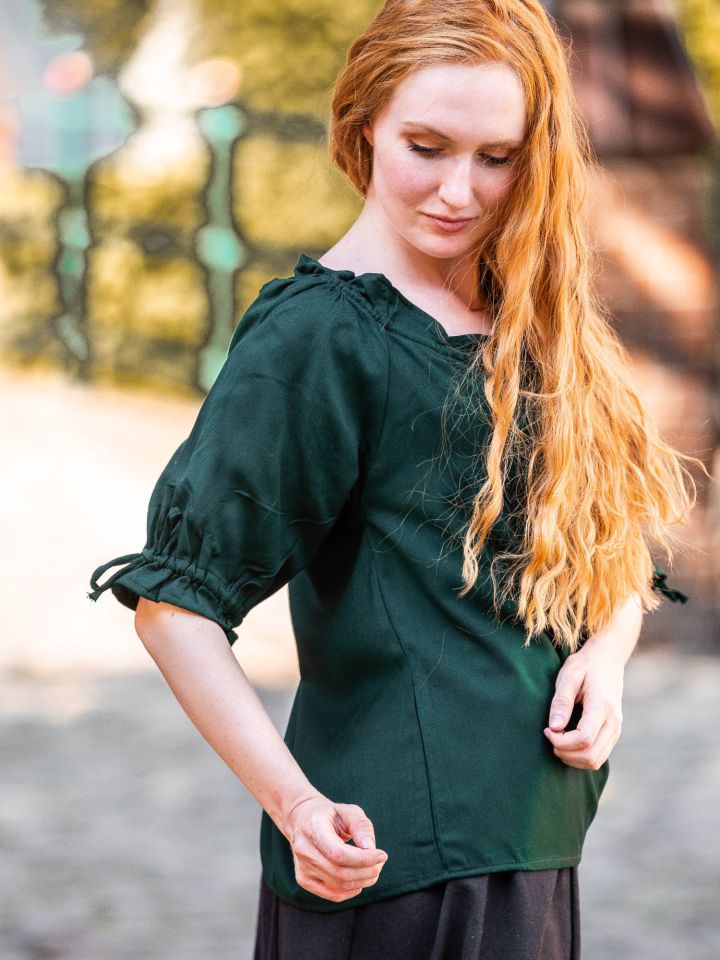 Dark green cotton summer blouse 3