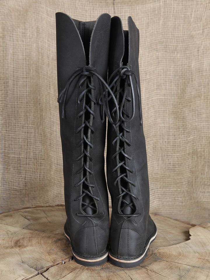 High nubuck leather boots black 3