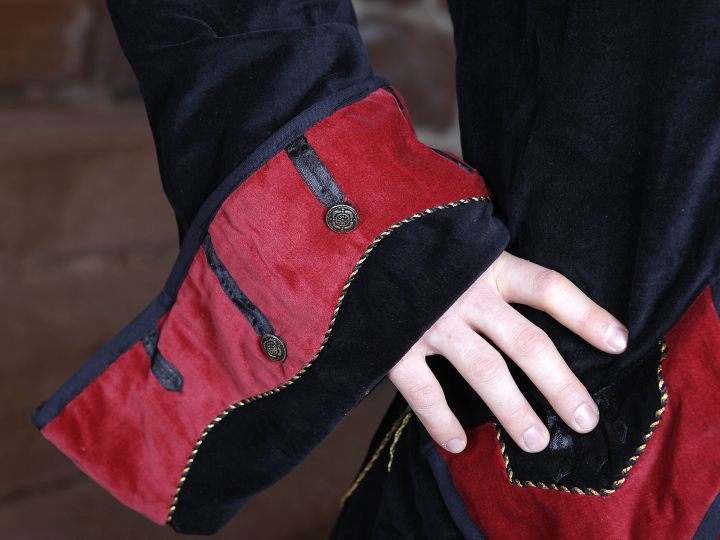 Velvet frock coat black-red 3