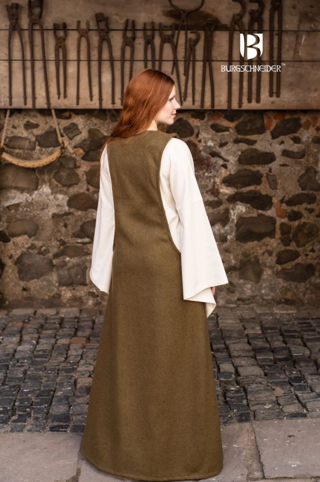 Surcot Albrun, wool - autumn green 3