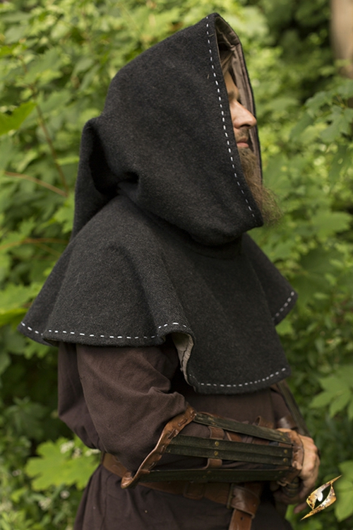 Gugel made of wool fabric gray 3