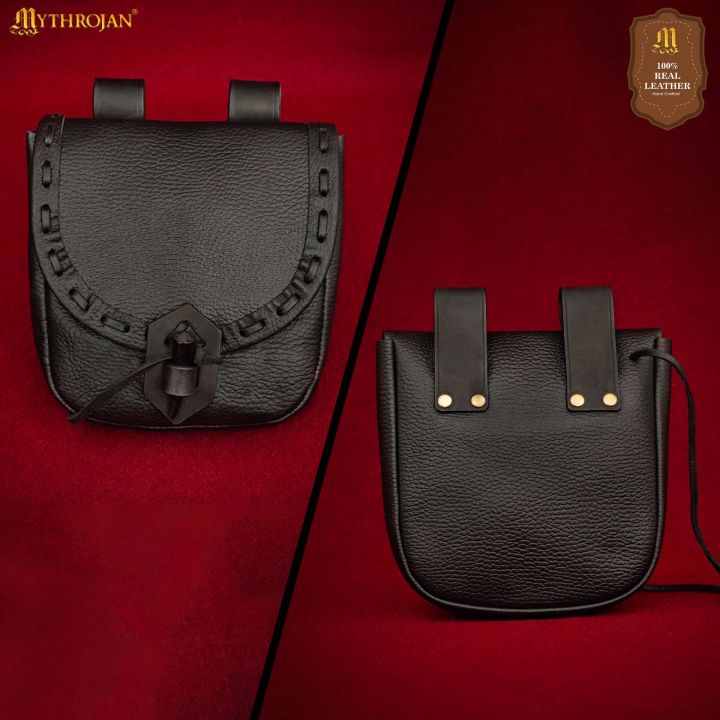 Belt pouch with horn closure black 3