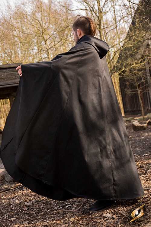 Hooded cloak Godfrey Twill black S/M 3