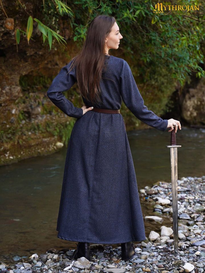 Viking wool dress Astrid blue 3