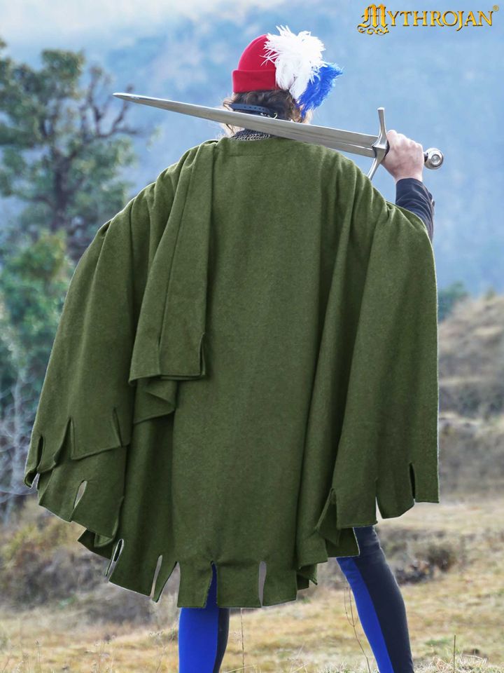 Medieval Bockstenmann woolen cloak green 3
