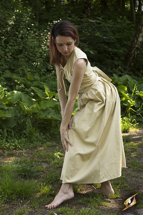 Simple lace-up dress natural M 3