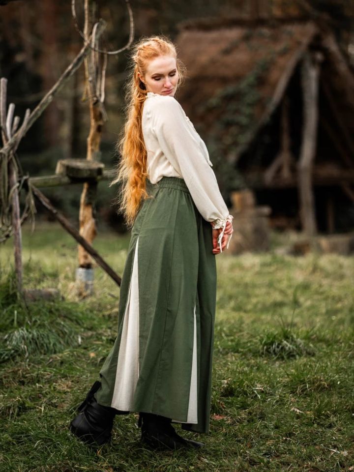 Medieval skirt Isabella green-natural L/XL 3