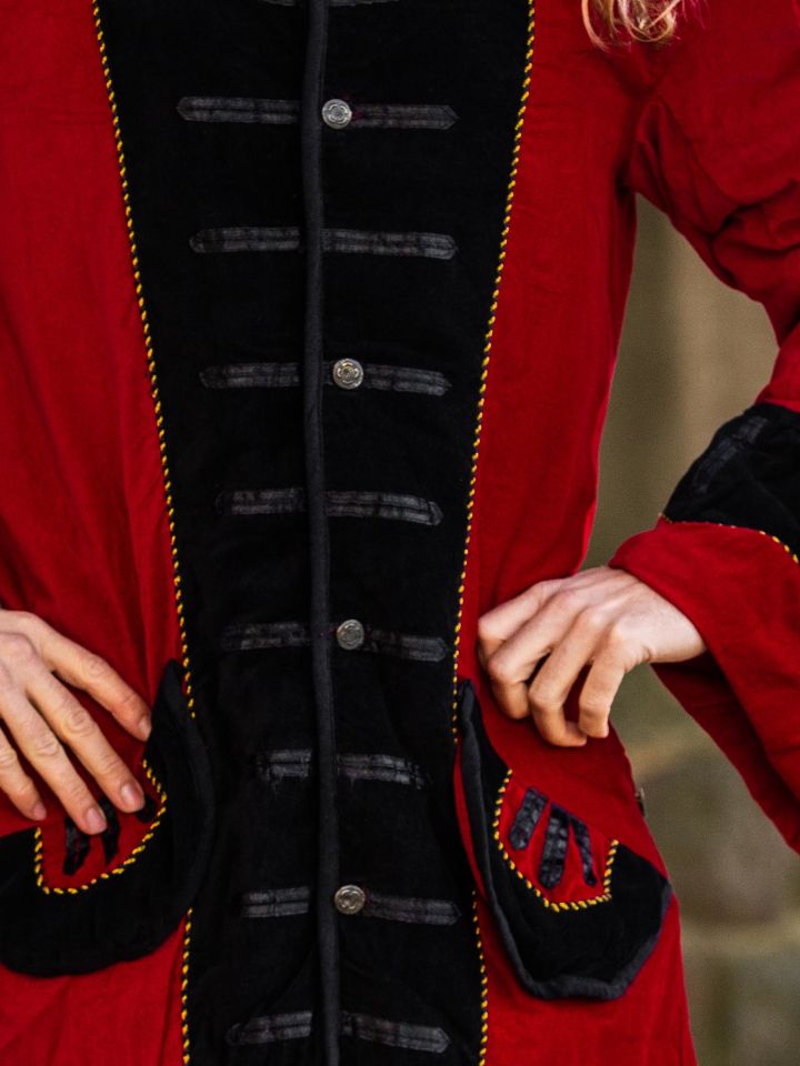 Velvet frock coat red-black 3
