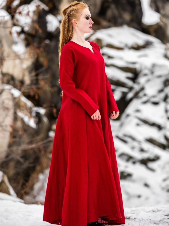 Linen dress Anna red 3