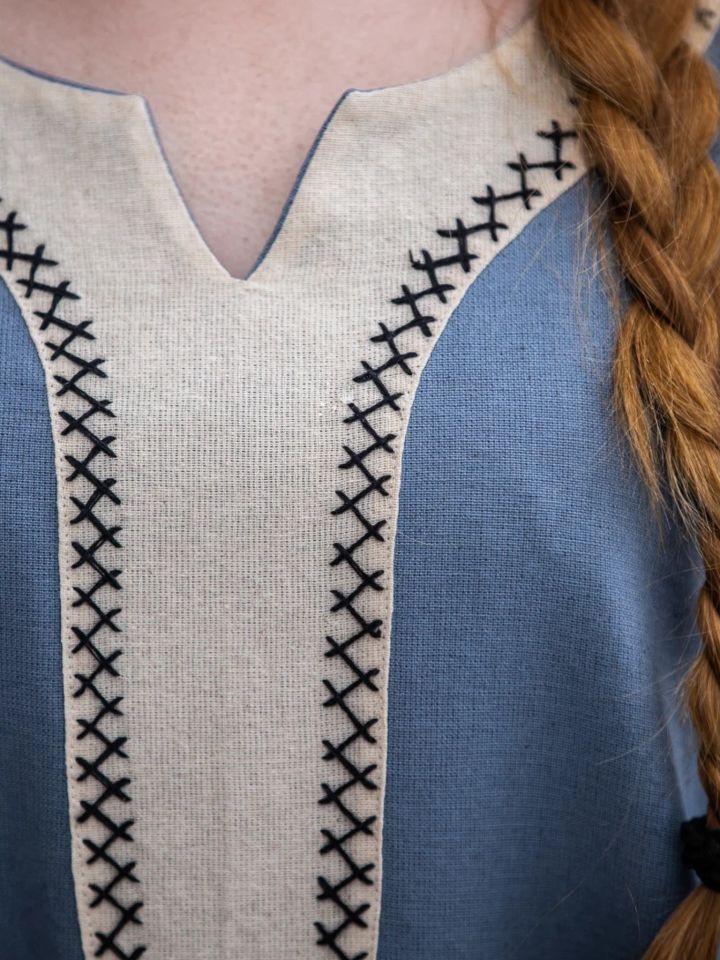 Viking dress Freya dove blue 3