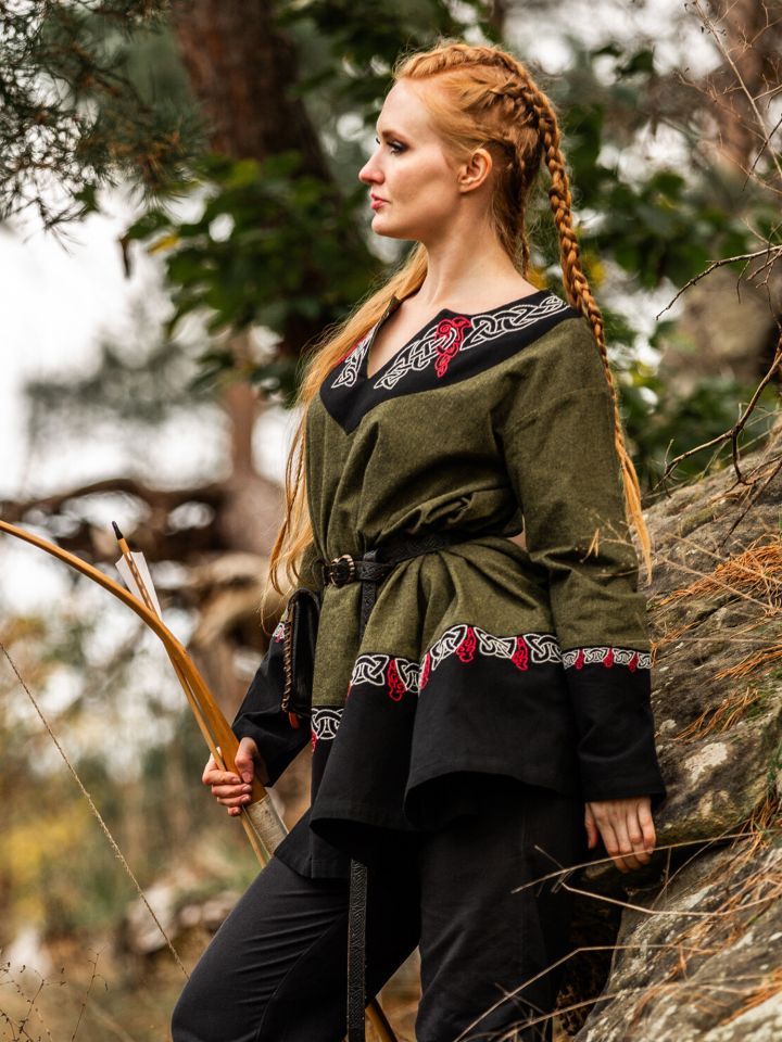 Viking tunic Freydis olive unisex 3