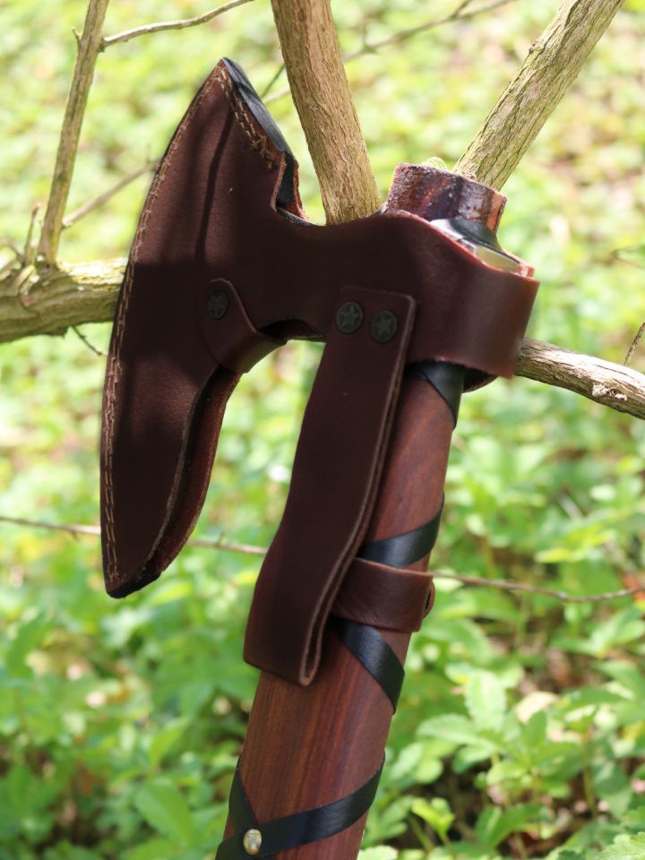 Small Viking axe with leather wrapping 3