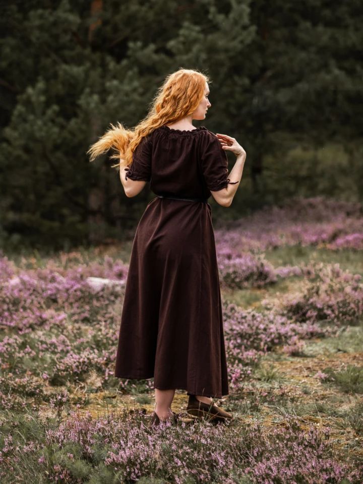 Short sleeve dress Brida brown L 3