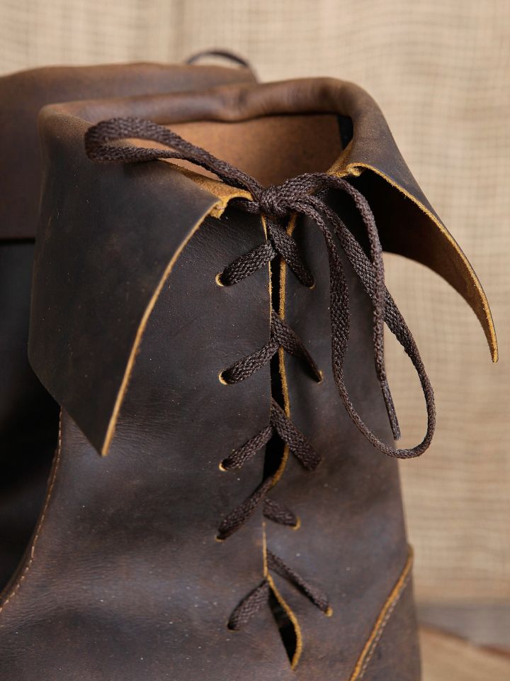 Brown nubuck leather top boots 3