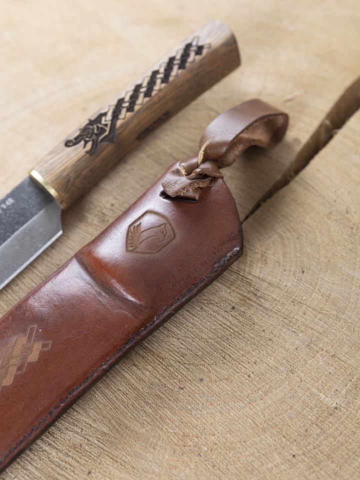 Viking sax knife with leather sheath 3