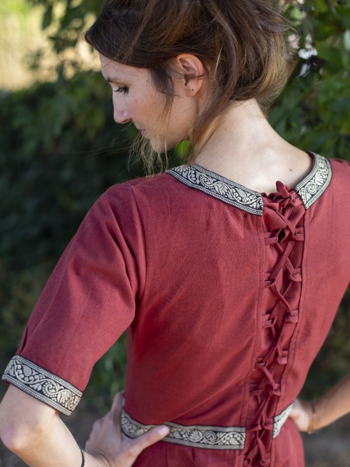 Short sleeve dress with red border M 3