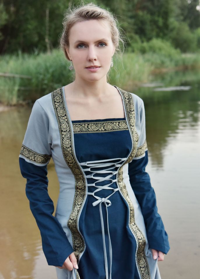 Medieval dress Eleanor blue XXL 3