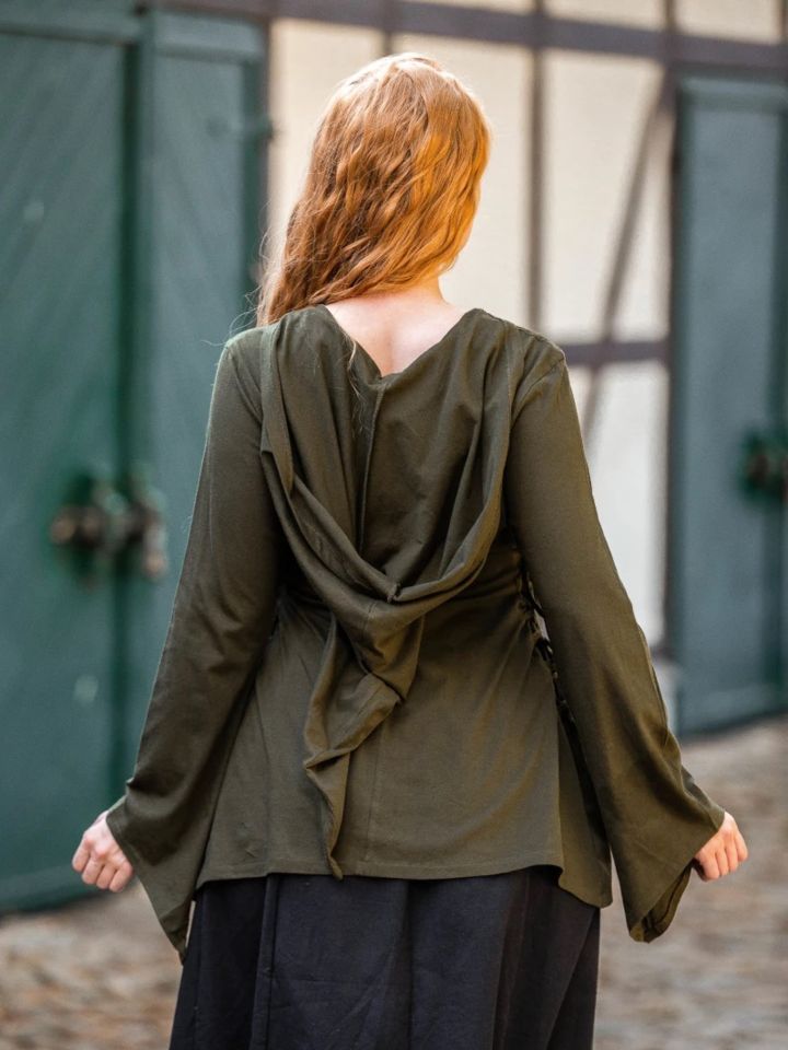 Blouse with pointed hood green XXXL 3