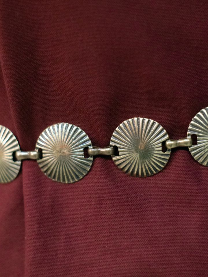 Chain belt with ray pattern antique brass 3