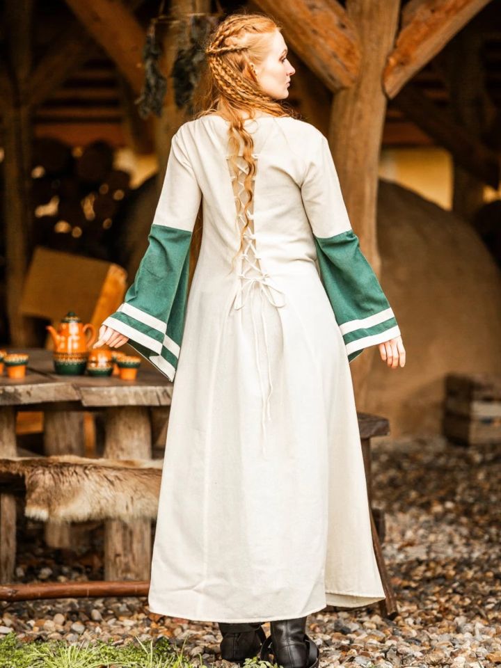 Medieval dress Dorothea nature/green M 3