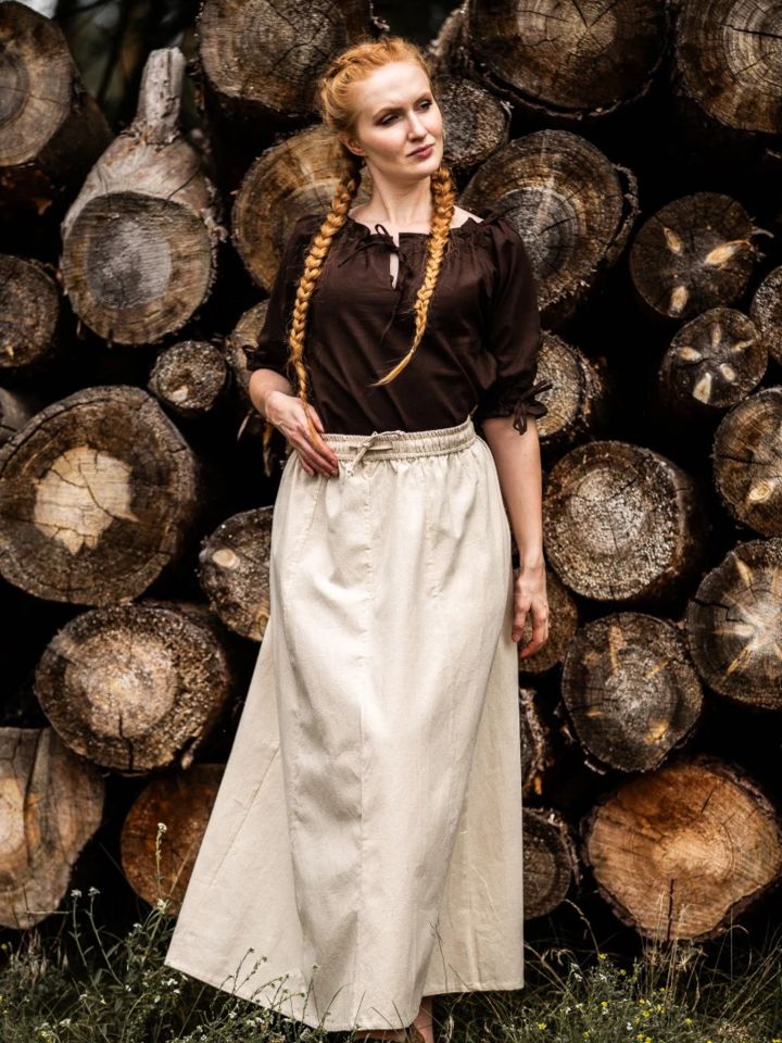 Brown cotton summer blouse 3