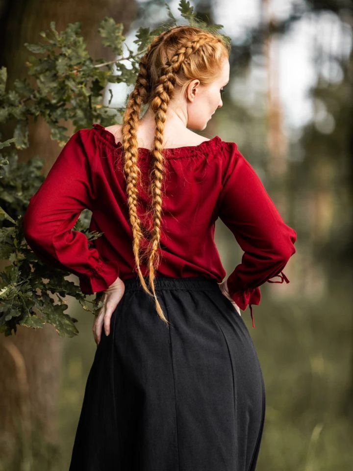 Blouse with lacing red XL 3