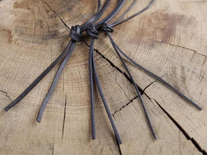 Leather strap, leather cord - 2 meters - rectangular dark brown 3