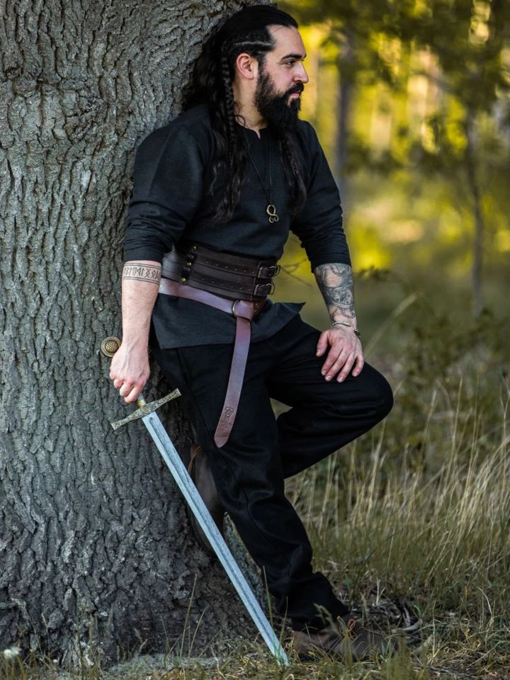 Wool medieval trousers black M |  3