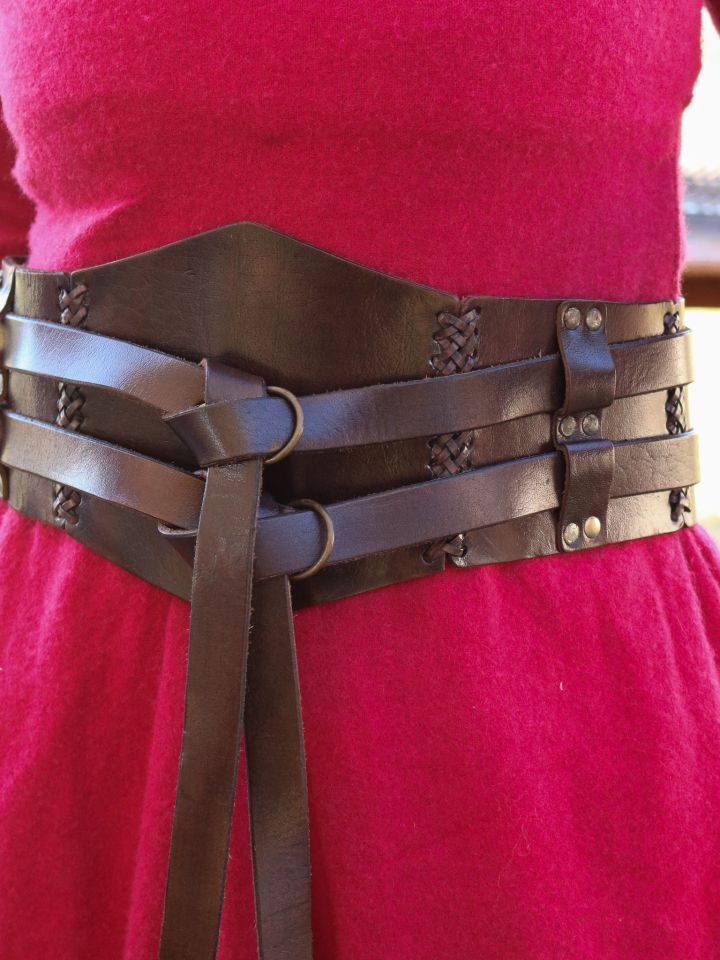 Wide double belt brown, unisex XXL 3