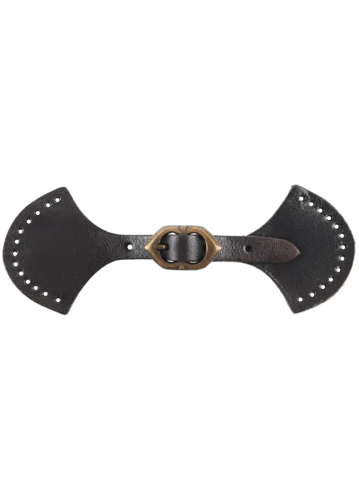Black leather coat buckle 3