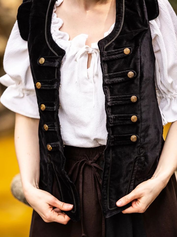 Bodice vest with metal buttons black 3