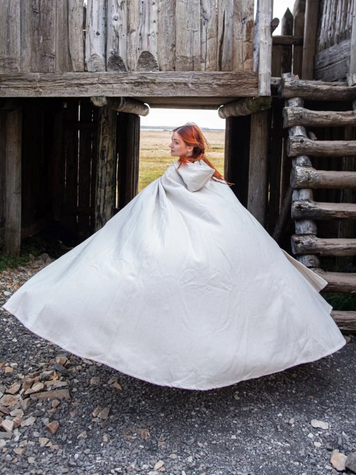 Wool cape with natural dragon clasp 3