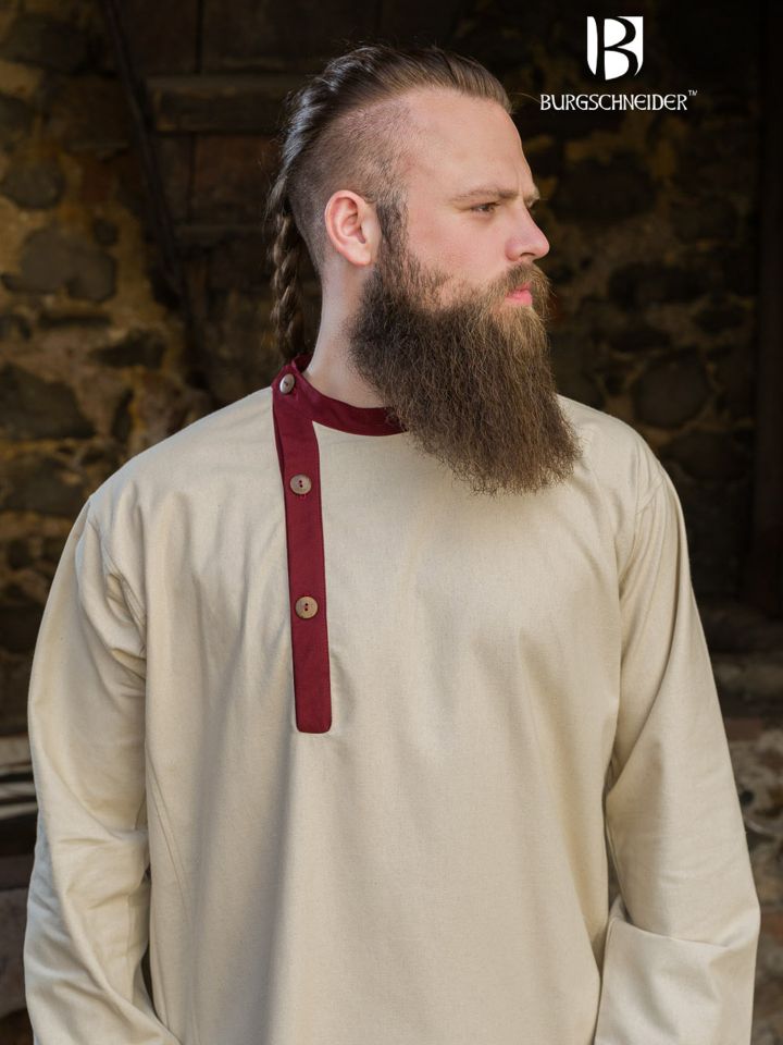 Rus tunic Tobiasz natural/bordeaux L 4