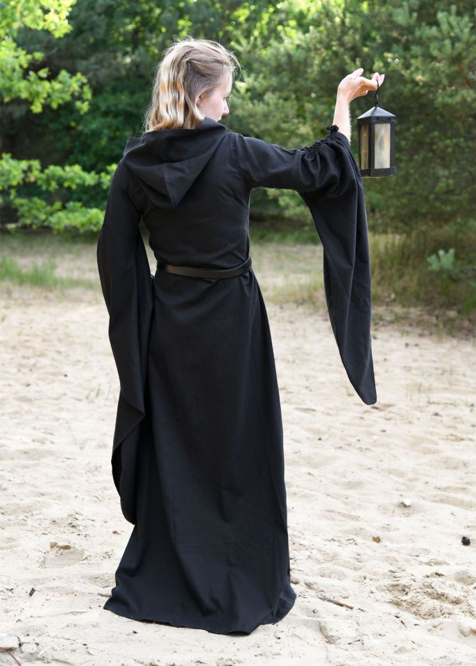 Medieval dress Isra with hood black XXL 4