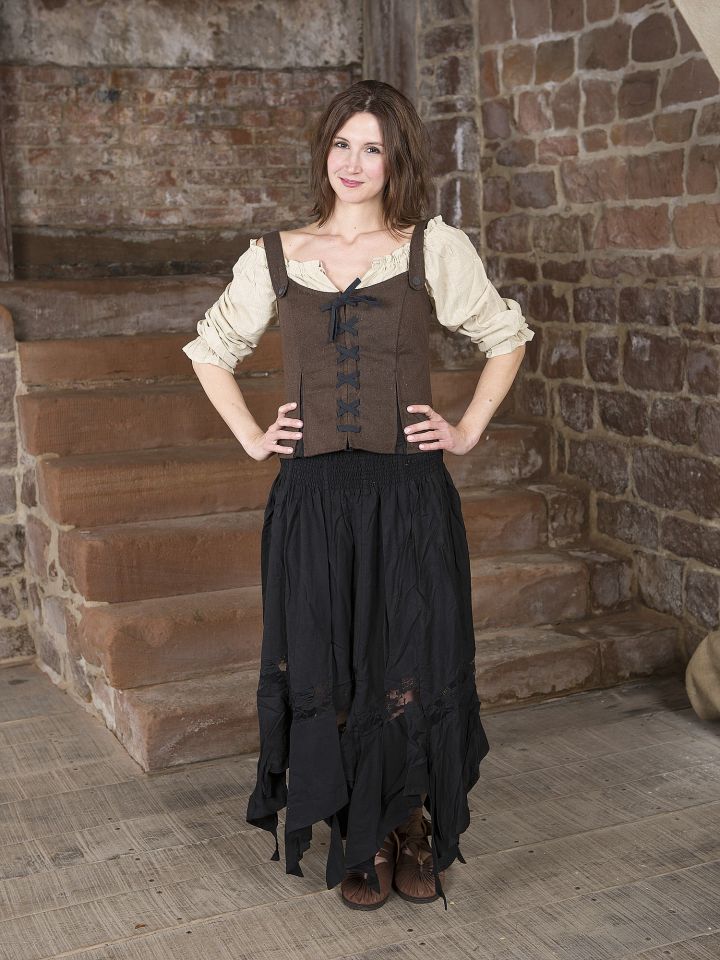 Cotton bodice Lea brown 4