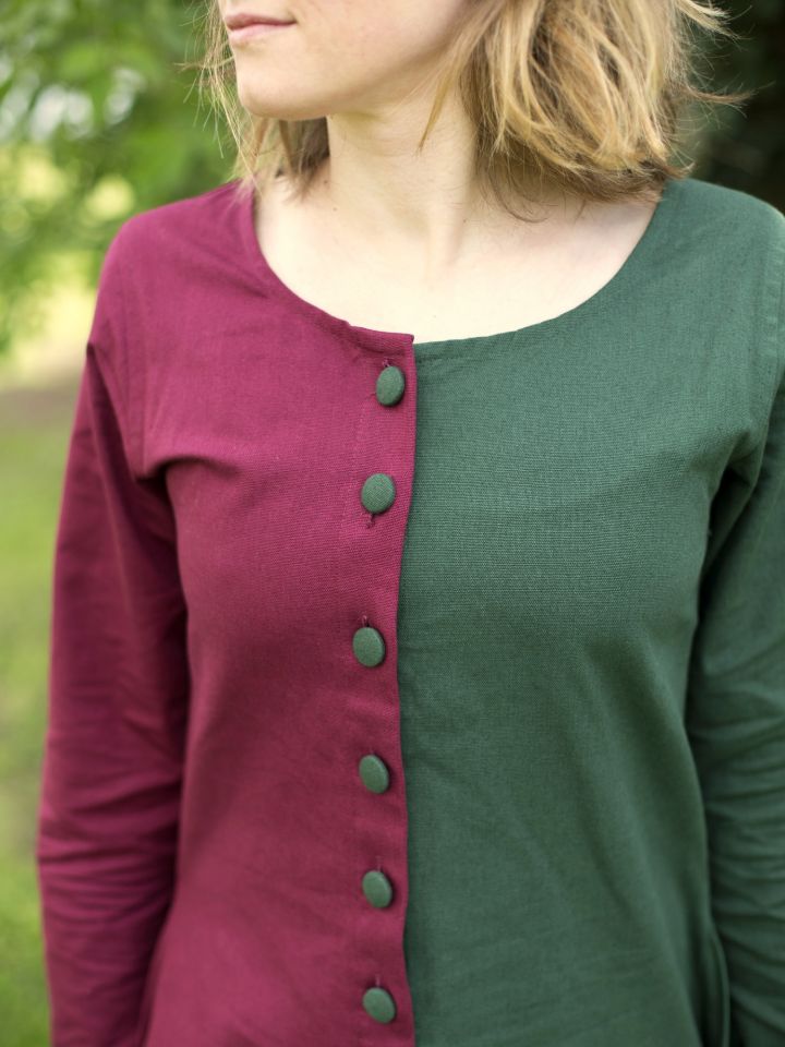 Mi-Parti medieval dress dark green/bordeaux 4