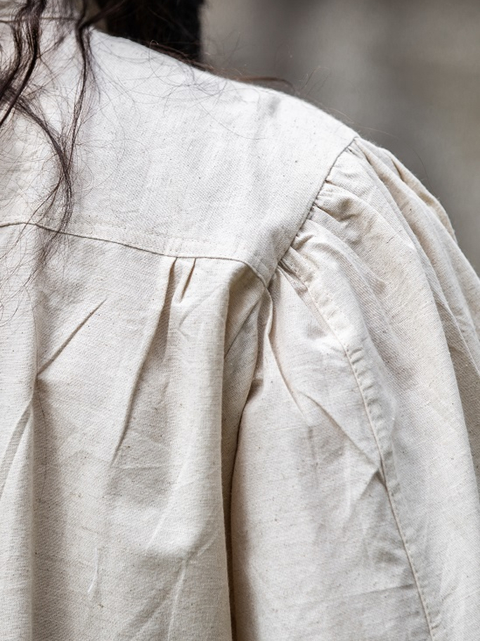 Tucked shirt with natural wooden buttons XXL 4