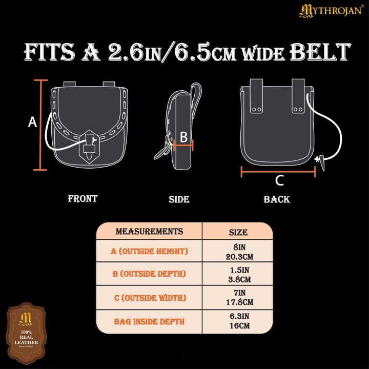 Belt pouch with horn closure black 4