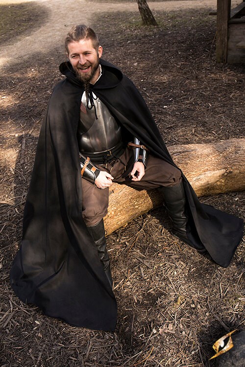 Hooded cloak Godfrey Twill black S/M 4