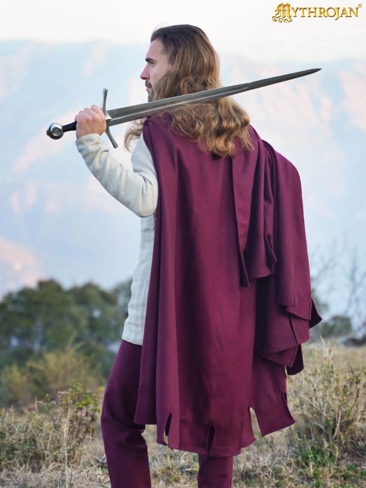 Medieval Bockstenmann woolen cloak red 4