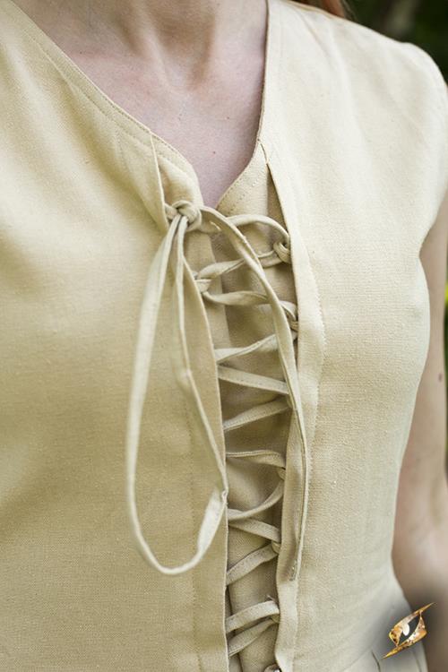 Simple lace-up dress natural M 4