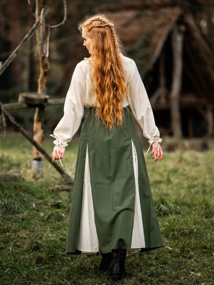 Medieval skirt Isabella green-natural L/XL 4