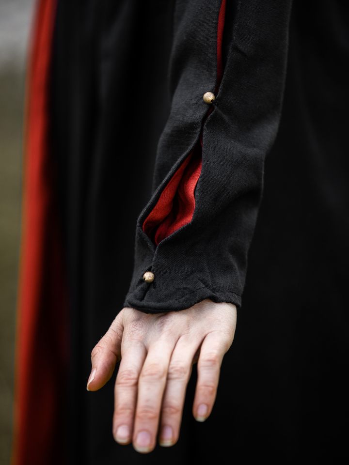 Medieval cotton dress black-red 4