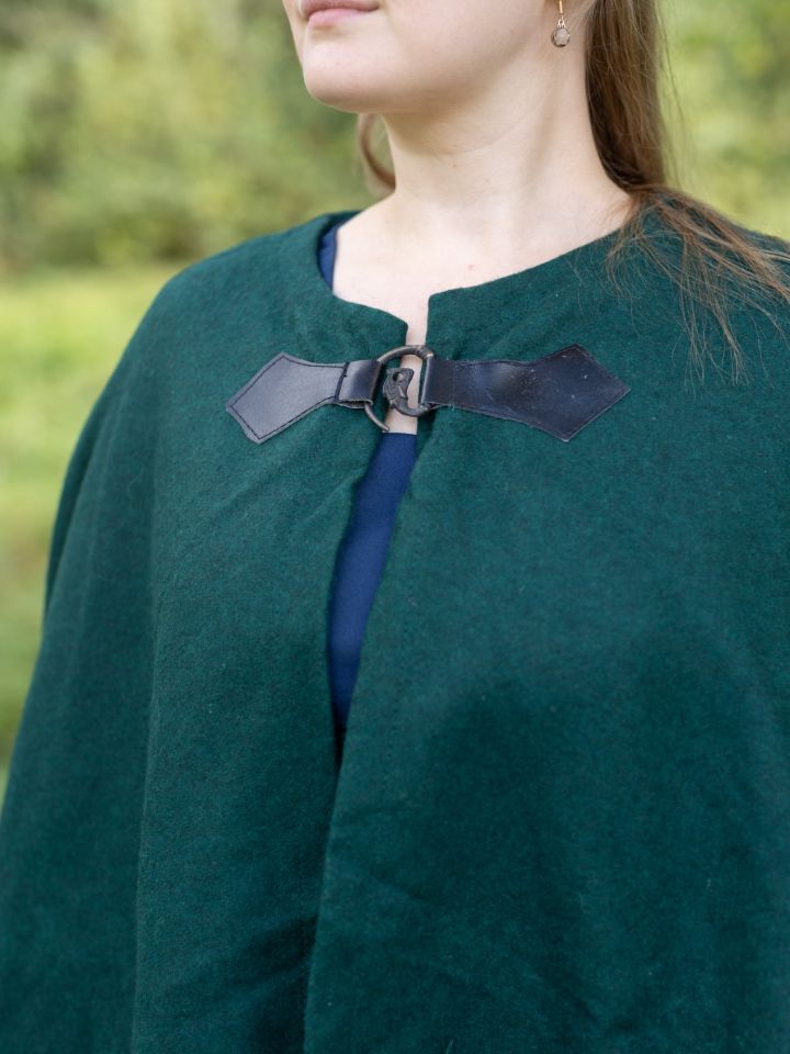 Wool cape without hood green 4