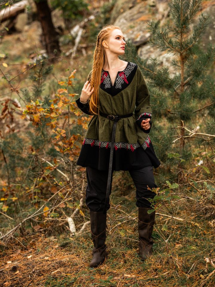 Viking tunic Freydis olive unisex 4